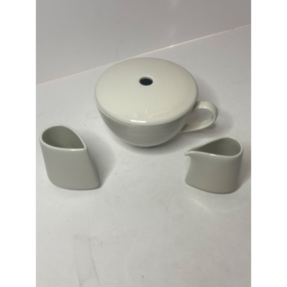Tea Forte Cafe Cup W/ Personal Creamer & Sugar Set/Porcelain A1